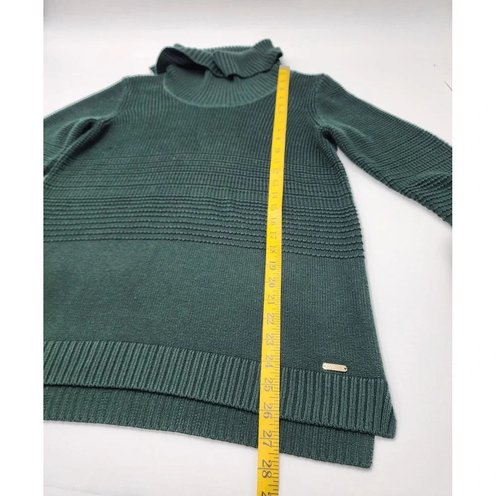 Womens‎ Calvin Klein Cowl Neck Knit Sweater Green Long Sleevei